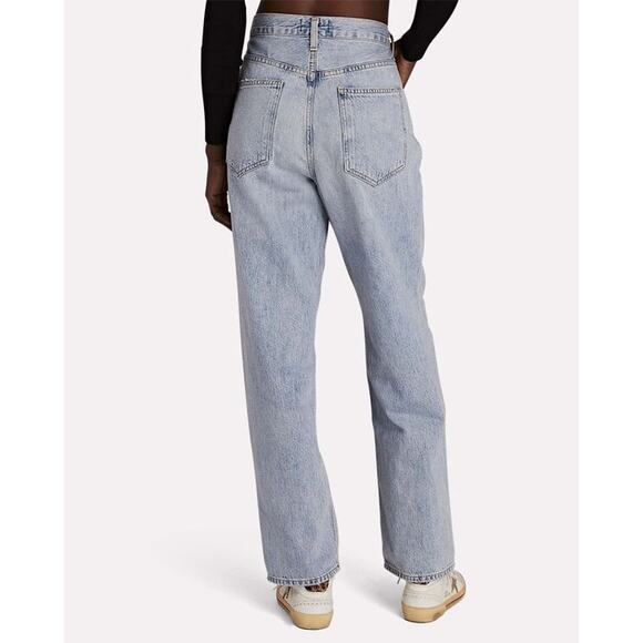 Agolde Criss Cross Upsized Jeans Suburbia Blue Denim Jeans Size 32 - Picture 2 of 7